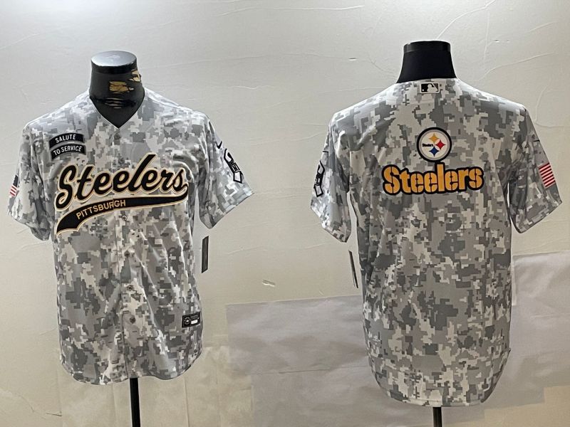 Men Pittsburgh Steelers Blank Nike Arctic Camo 2024 Salute to Service Limited NFL Jersey style 2->pittsburgh steelers->NFL Jersey